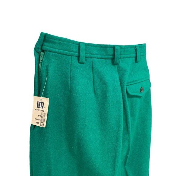 Size 5/6 Gap Vintage 1980s Kelly Green New Women's Wool Blend Lined Pants - Picture 6 of 8